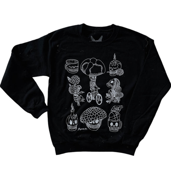 Black Día De Muertos Crewneck