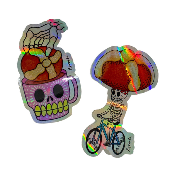 Pan de Muerto Holographic Sticker Set of 2